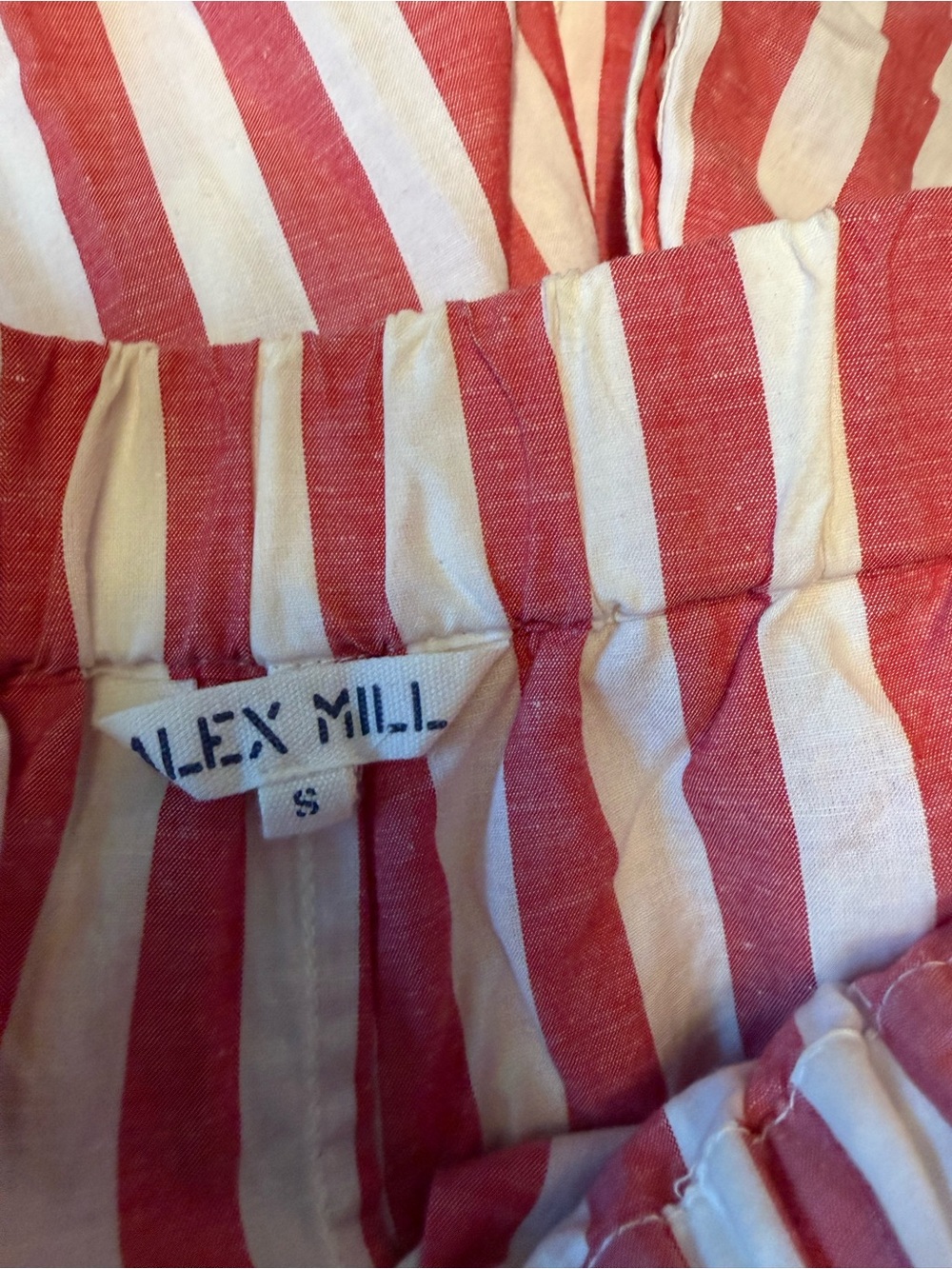 Alex Mill Striped Red and White Women’s Elastic-Waist Shorts NWT small - Picture 2 of 3